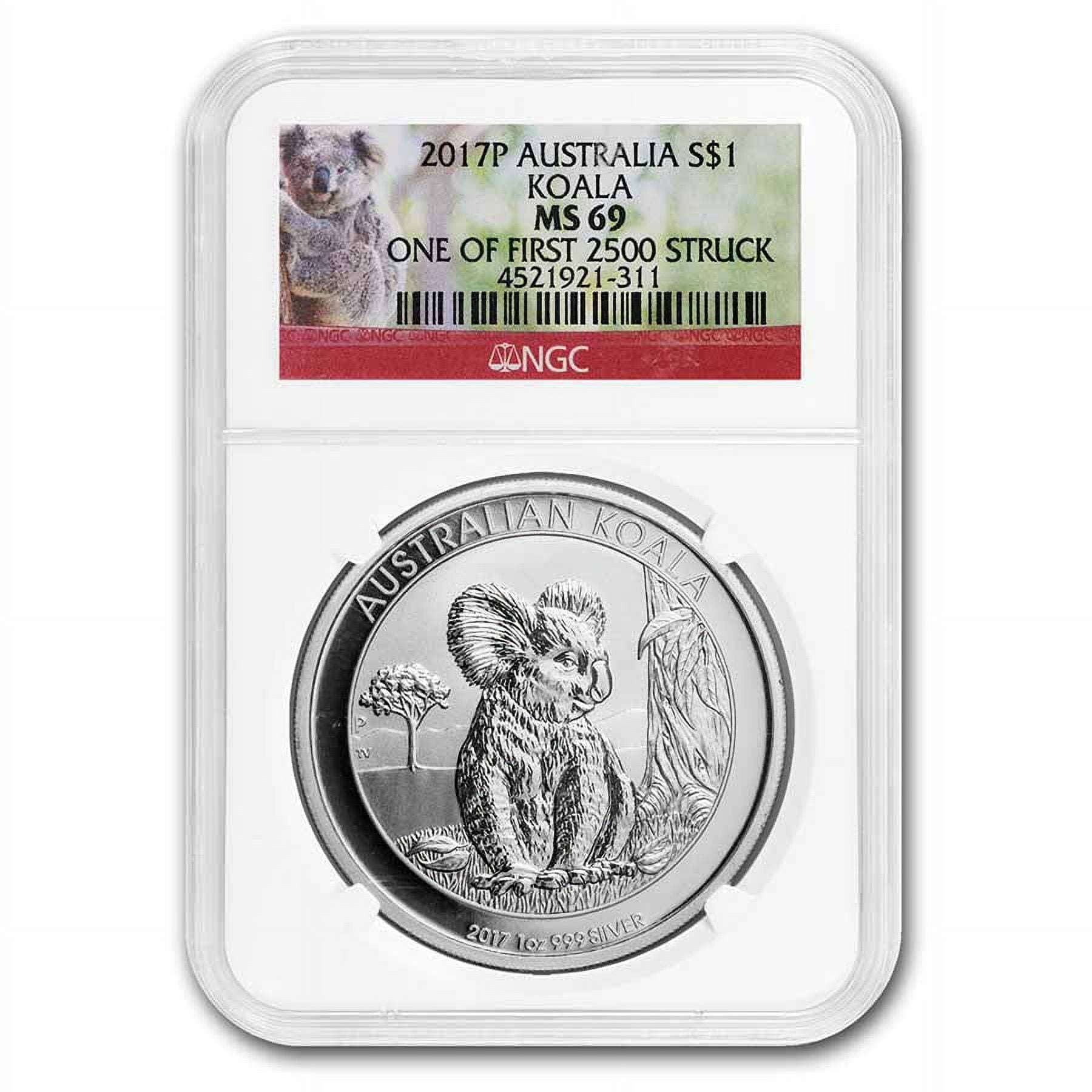2017 Australia 1 oz Silver Koala MS-69 NGC (1st of 2,500 2017 Australia 1 oz Silver Koala MS-69 NGC (1st of 2,500