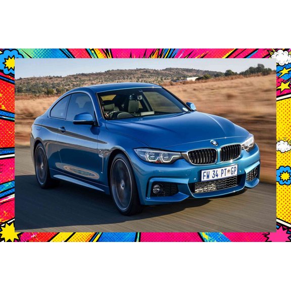 2017 BMW 4 Series Coupe M Sport ZA - Pop Art Edition | 24x36 Inch Laminated Poster | Vibrant Colors & Stunning Detail Wall Art