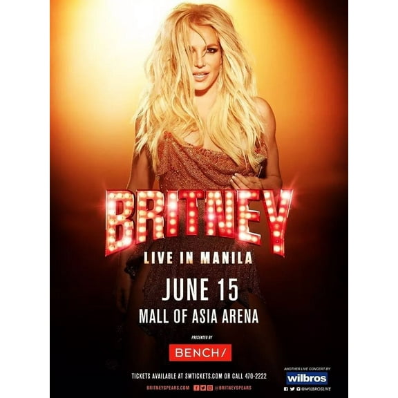 2017 BRITNEY SPEARS CONCERT POSTER WALL ART PRINT ES 11 x 17 Inch Poster