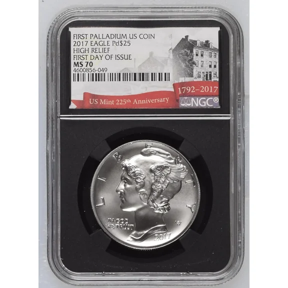 2017 Bullion $25 Palladium Eagle NGC MS-70 FDOI HIGH RELIEF