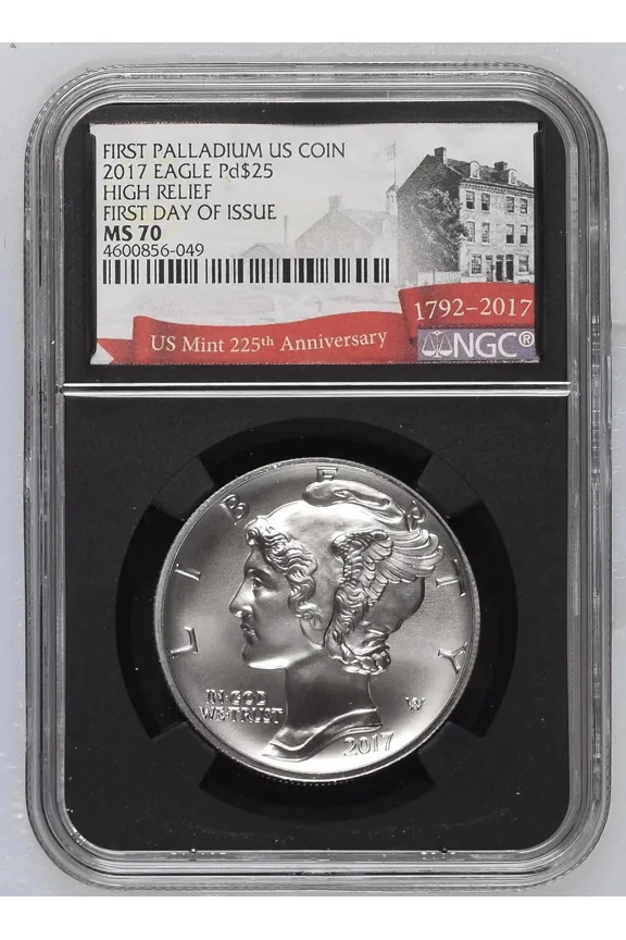 2017 Bullion $25 Palladium Eagle NGC MS-70 FDOI HIGH RELIEF