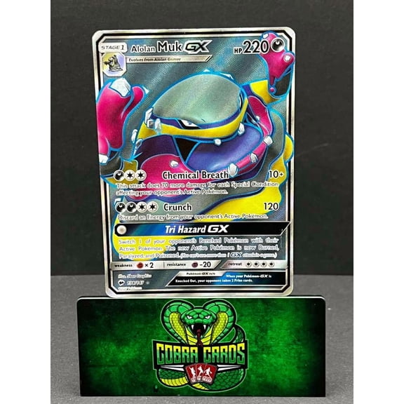 2017 Burning Shadows Alolan Muk GX FA Holo Ultra Rare #138/147 Pokemon Trading Card