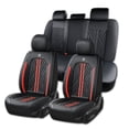 thumbnail image 1 of 2017 Car Seat Cover for HONDA CIVIC , Wear-Resistant Faux Leather 5 Seats Full Set Anti-Slip Lining Refresh Car Interior, Red Edge Car Seat Covers, 4-Door Sedans Only, Protect Car Seats, 1 of 9