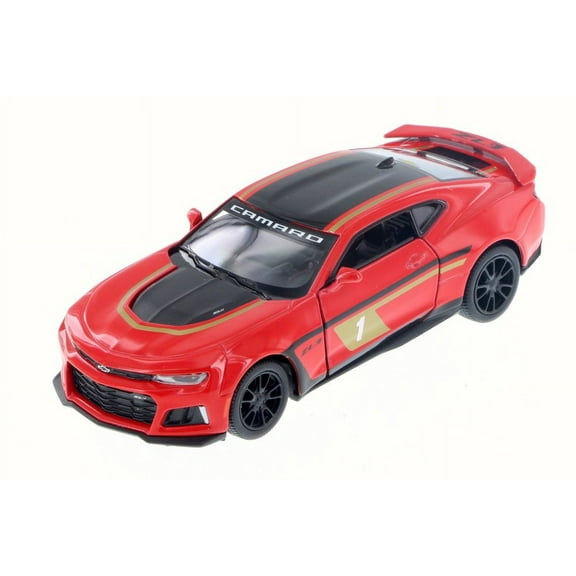 2017 Chevrolet Camaro ZL1 #1 with Decals, Red - Kinsmart 5399DF - 1/38 Scale Diecast Model Toy Car