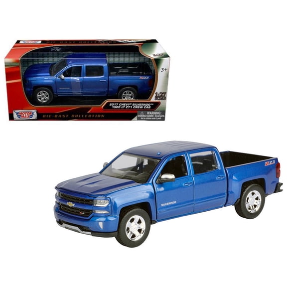 2017 Chevrolet Silverado 1500 LT Z71 Crew Cab Pickup Truck Blue 1/27 Diecast Model Car by Motormax