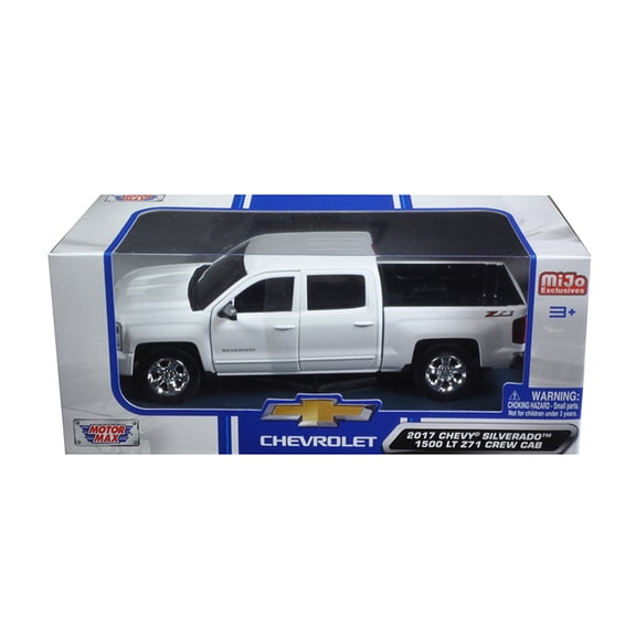 2017 Chevrolet Silverado 1500 LT Z71 Crew Cab Pickup Truck White 1/27 Diecast Model Car by Motormax