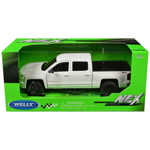 2017 Chevrolet Silverado Pickup Truck White "NEX Models" Series 1/29 Diecast Model Car by Welly