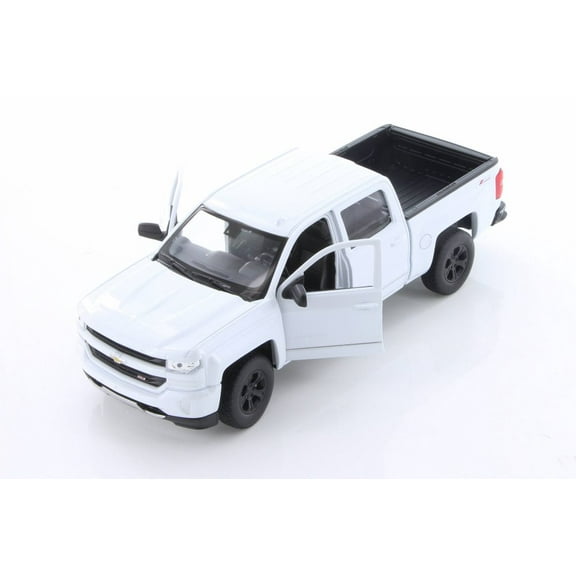 2017 Chevy Silverado Pickup Truck, White - Welly 24083WWT - 1/24 scale Diecast Model Toy Car