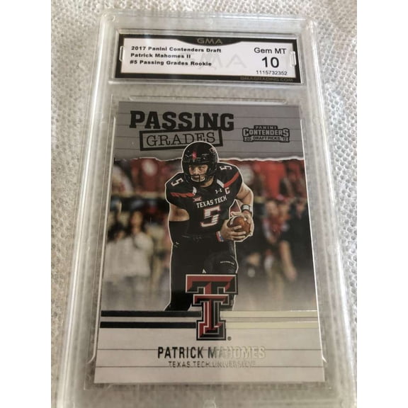 2017 Contenders Draft Football Passing Grades #5 Patrick Mahomes II Texas Tech Raiders RC Rookie GMA 10 Panini Trading Card (Serial Number May Vary)