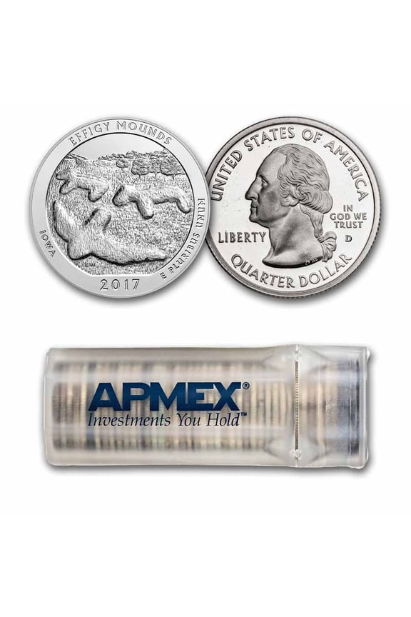2017-D ATB Quarter Effigy Mounds 40-Coin Roll BU