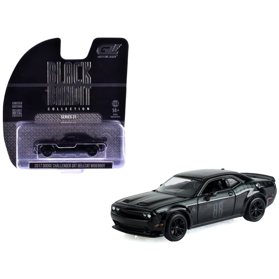 2017 Dodge Challenger SRT Hellcat Widebody Black "Black Bandit" Series 31 1/64 Diecast Model Car by Greenlight