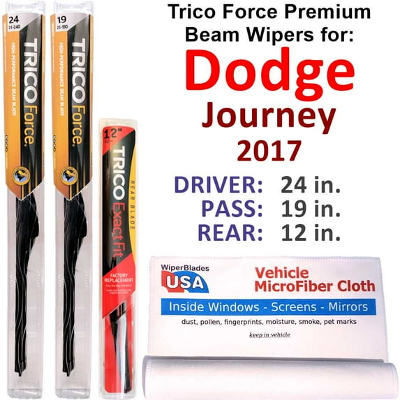 2017 Dodge Journey Performance Beam Wipers (Set of 3) w/Rear Wiper