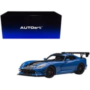 2017 Dodge Viper ACR Competition Blue with Black Stripes 1 18 Model Car by Autoart