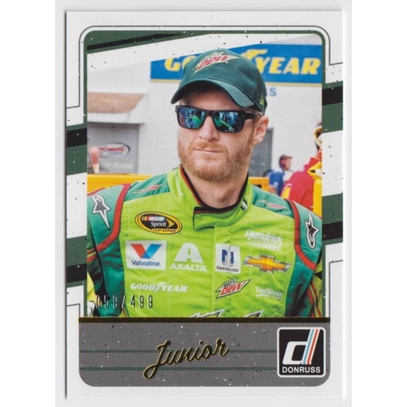 2017 Donruss Base Nickname Variations Gold Foil #37 Dale Earnhardt Jr. Racing Parallel
