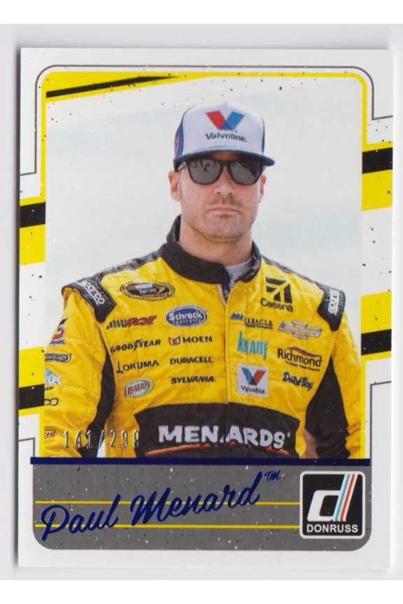 2017 Donruss Base Set Blue Foil Paul Menard #56 Parallel NASCAR Racing Card