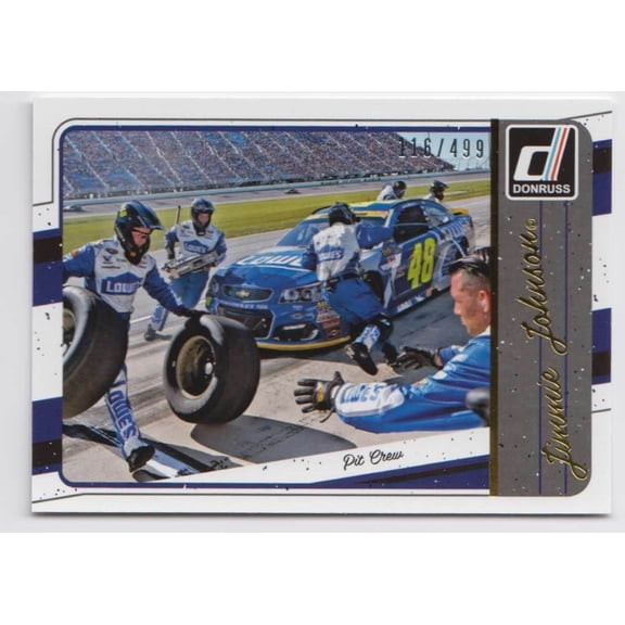 2017 Donruss Base Set Gold Foil Jimmie Johnson #91 Parallel Serial Numbered NASCAR Card