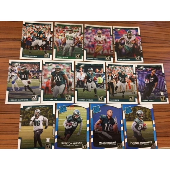 2017 Donruss NFL Team Set With RC Philadelphia Eagles CARSON WENTZ