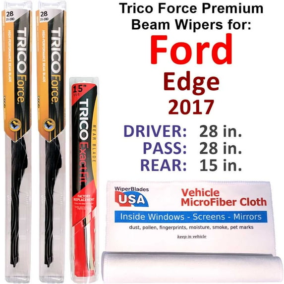 2017 Ford Edge Performance Beam Wipers (Set of 3) w/Rear Wiper