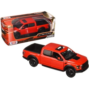 2017 Ford F-150 Raptor Pickup Truck Red with Black Wheels 1/27 Diecast Model Car by Motormax