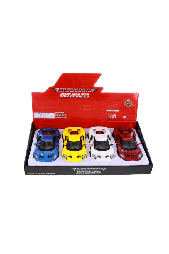 Box of 4 2017 Ford GT Hardtop, Assorted - Showcasts 24082/4D - 1/24 Scale Set of 4 Diecast Model Cars