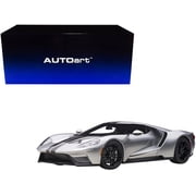 2017 Ford GT Ingot Silver Metallic with Black Stripes 1 12 Model Car by Autoart