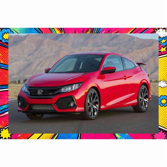2017 Honda Civic Si Coupe - Pop Art Edition | 20x30 Inch Laminated Poster | Vibrant Colors & Stunning Detail Wall Art