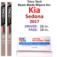 thumbnail image 1 of 2017 Kia Sedona Beam Blade Wipers (Set of 2), 1 of 3
