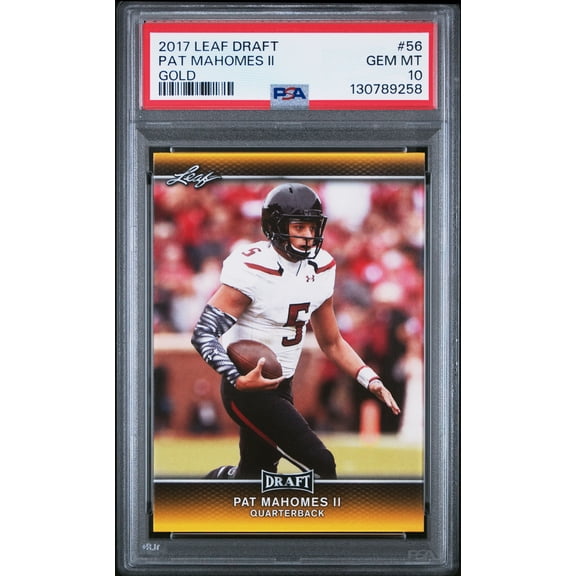 2017 Leaf Draft Patrick Pat Mahomes II #56 Gold RC Rookie PSA 10
