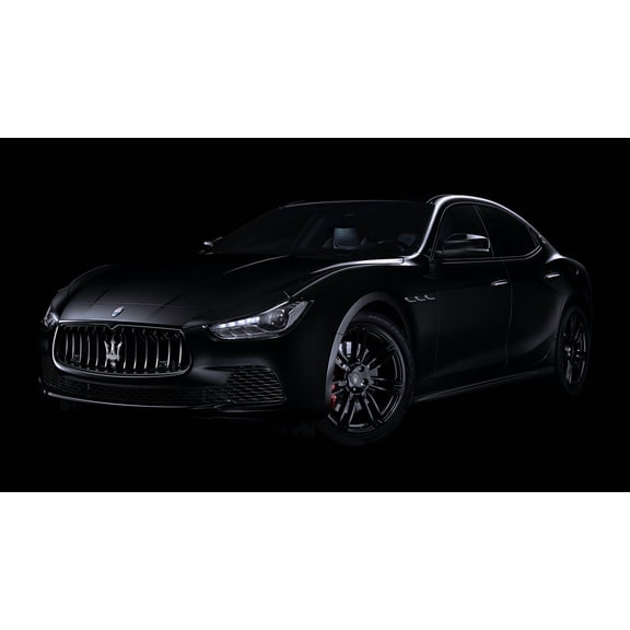 2017 Maserati Ghibli Nerissimo - 20x30 Inch Laminated Poster - Stunning Detail and Bold Colors