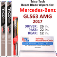 thumbnail image 1 of 2017 Mercedes-Benz GLS63 AMG Beam Blade Wipers (Set of 3) w/Rear Wiper, 1 of 3