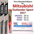 thumbnail image 1 of 2017 Mitsubishi Outlander Sport Wiper Blades (Set of 3) w/Rear Wiper, 1 of 4