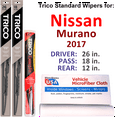 thumbnail image 1 of 2017 Nissan Murano Wiper Blades (Set of 3) w/Rear Wiper, 1 of 3