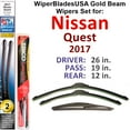 thumbnail image 1 of 2017 Nissan Quest Beam Wiper Blades Wipers WBUSA (Set of 3) w/Rear Wiper, 1 of 3