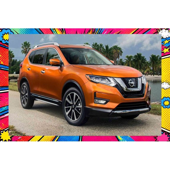 2017 Nissan Rogue SL Style B - Pop Art Edition | 12x18 Inch Laminated Poster | Vibrant Colors & Stunning Detail Wall Art