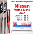 thumbnail image 1 of 2017 Nissan Versa Note Wiper Blades (Set of 3) w/Rear Wiper, 1 of 3