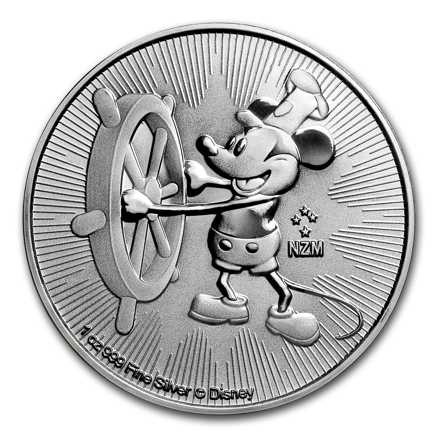 DISNEY 2017 Niue 1 oz Silver $2 Steamboat Willie BU