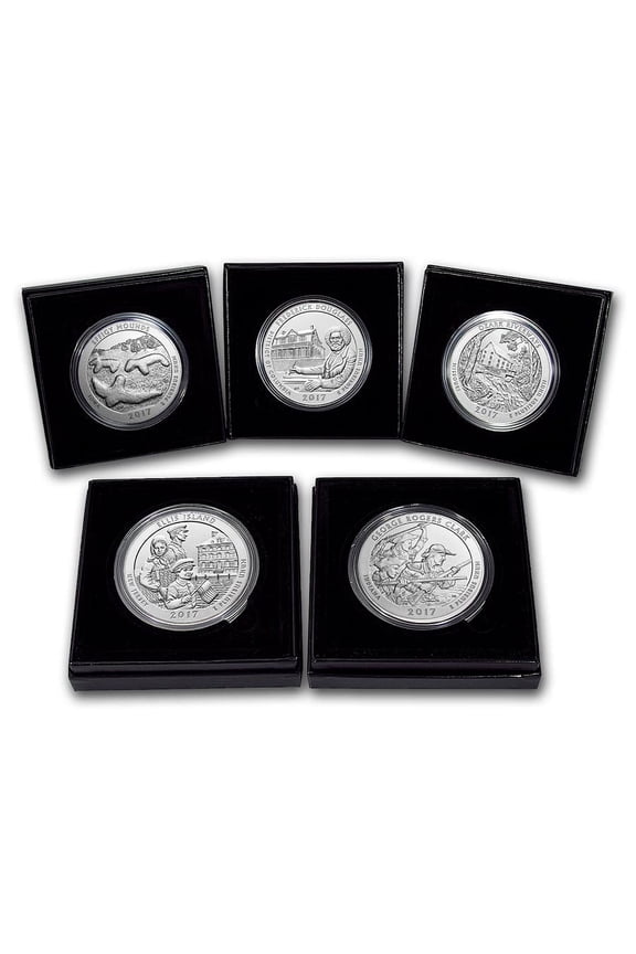 2017-P 5-Coin 5 oz Silver Burnished ATB Set (w/Box & COA)