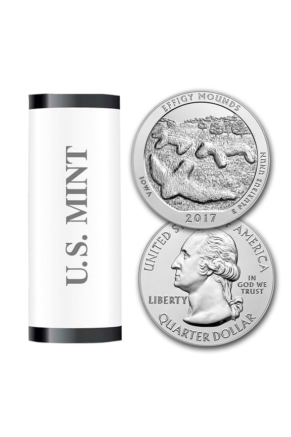 2017-P ATB Quarter Effigy Mounds 40-Coin Roll BU