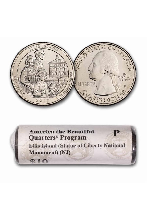 2017-P ATB Quarter Ellis Island National Monument 40-Coin Roll BU