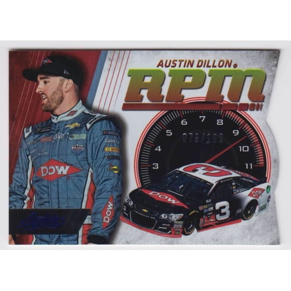 2017 Panini Absolute RPM Spectrum Blue Parallel Austin Dillon #RPM15 Die-Cut Insert