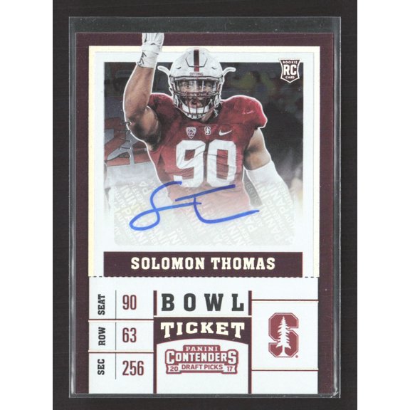 2017 Panini Contenders Draft Picks Solomon Thomas #191 Bowl Ticket RC