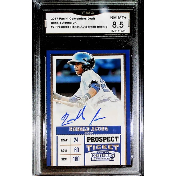2017 Panini Contenders Draft Prospect Ticket Autograph #7 Ronald Acuna Jr. Rookie RC Atlanta Braves GMA 8.5 NM-MT+ MLB