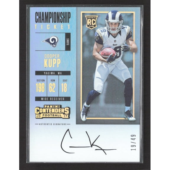 2017 Panini Contenders Football Championship Ticket Cooper Kupp #334 RC 19/49