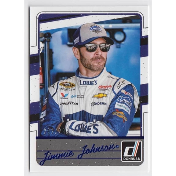 2017 Panini Donruss Base Set Blue Foil Jimmie Johnson #47 Parallel Near Mint or Better NASCAR Racing Card