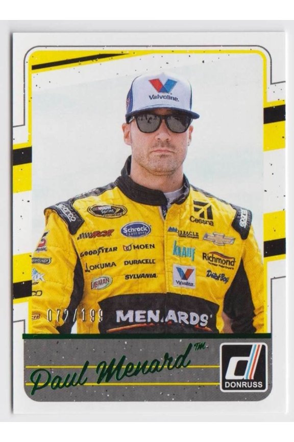 2017 Panini Donruss Base Set Green Foil Paul Menard #56 Parallel Racing Card