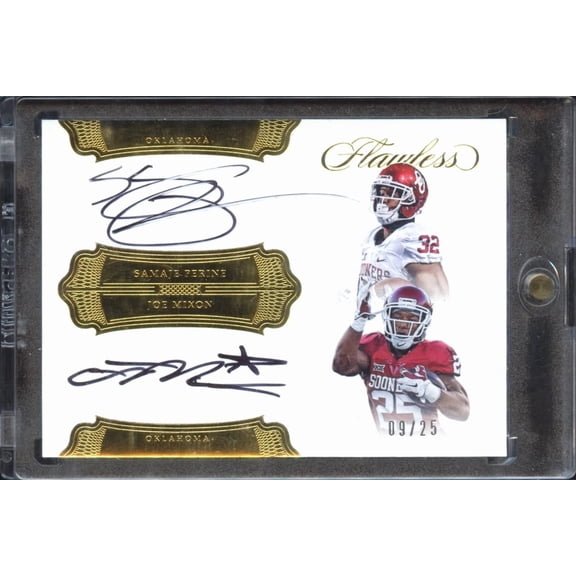 2017 Panini Flawless Collegiate Dual Autograph #DS-JS Samaje Perine Joe Mixon