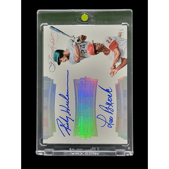 2017 Panini Flawless Rickey Henderson Lou Brock #FDS-RL Dual Autograph Baseball Card