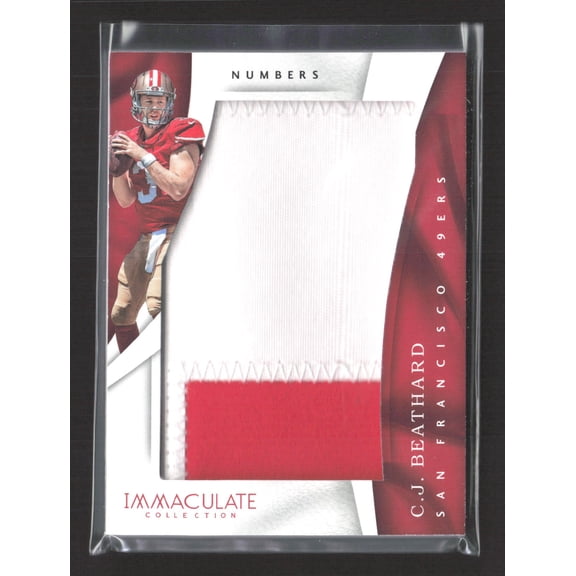 2017 Panini Immaculate Collection Numbers C.J. Beathard #IM-CB /50 Numbers Player-worn material