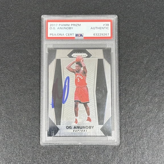 2017 Panini Prizm #38 Rookie Og Anunoby Signed Card PSA A Auto A Autographed