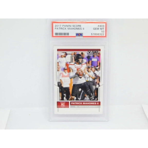 2017 Panini Score Rookie RC #403 Patrick Mahomes II Texas Tech Red Raiders GEM MINT PSA 10 Serial Number May Vary